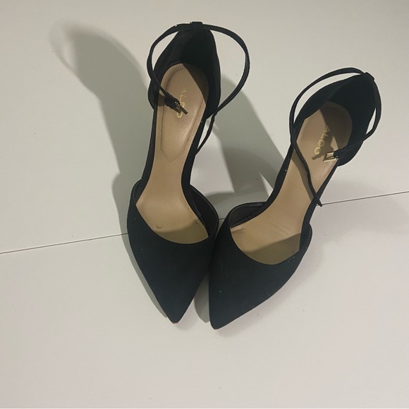 Black suede also heels size 8 - Picture 5 of 5